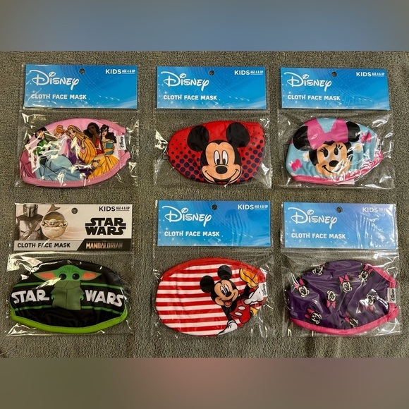 New! Disney Cloth Face Masks Lot of 6 - Picture 1 of 9